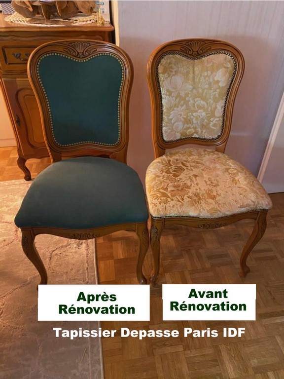 Restauration tapisserie chaise Paris 